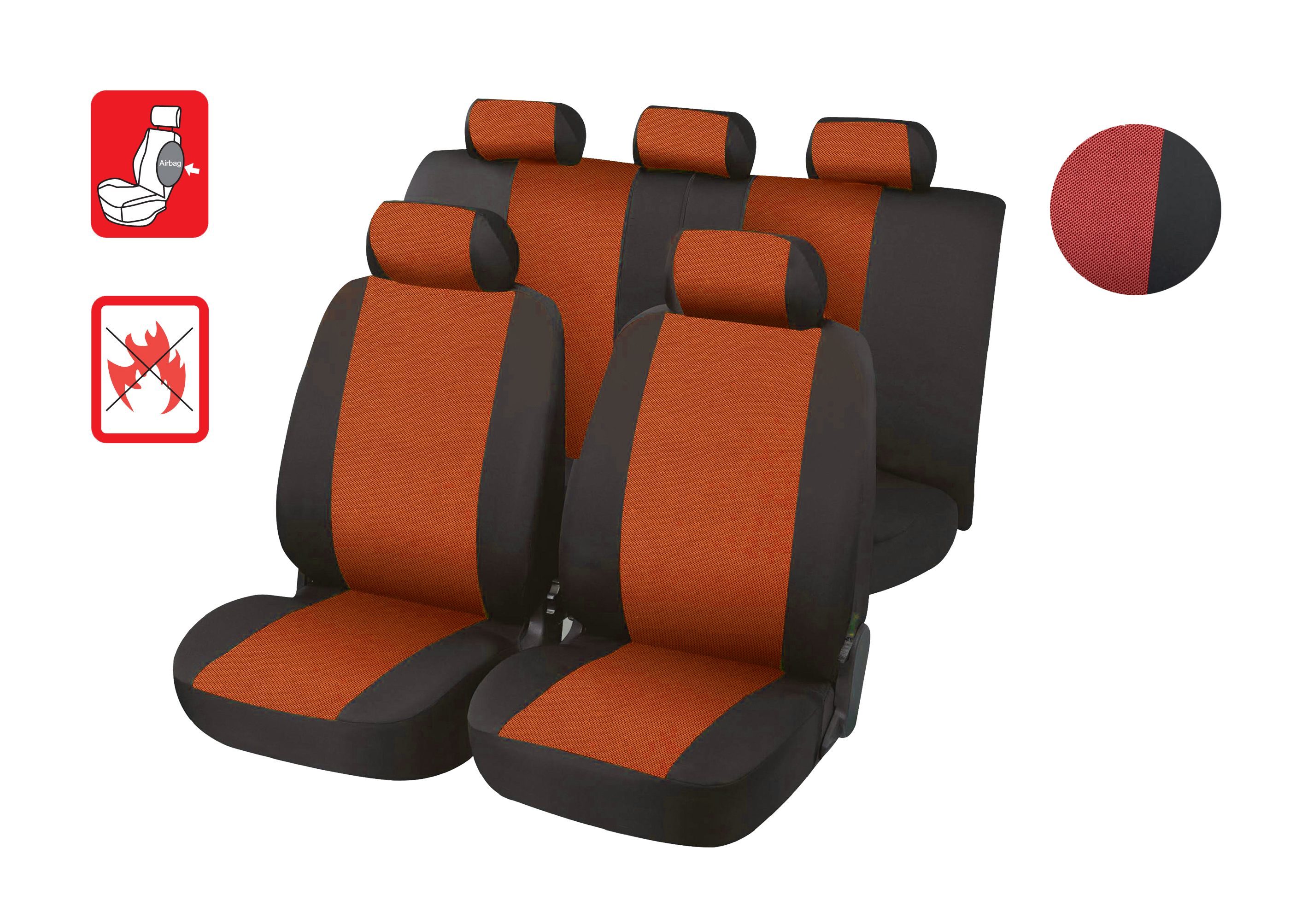 Acessar a peça Coberturas de assento 11 peças belfort preto-vermelho