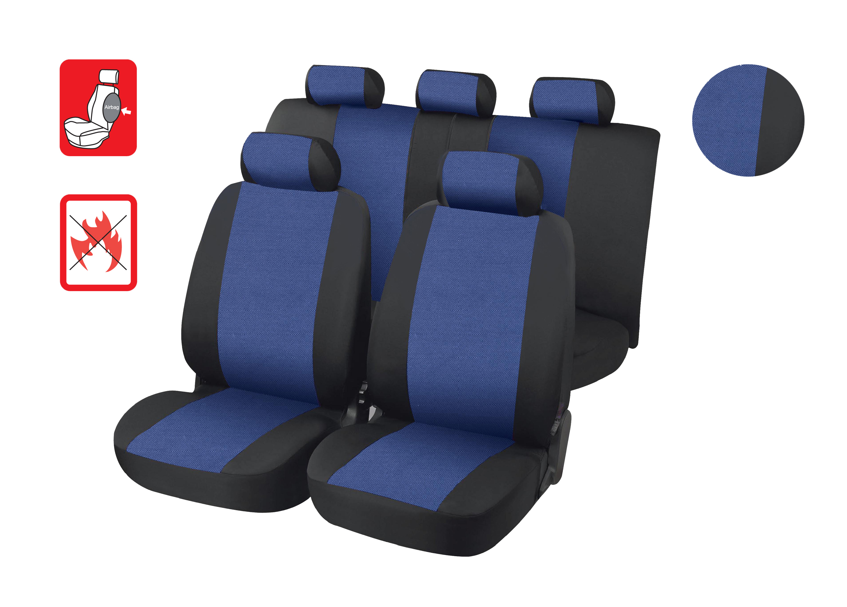Acessar a peça Coberturas de assento 11 peças belfort preto-azul