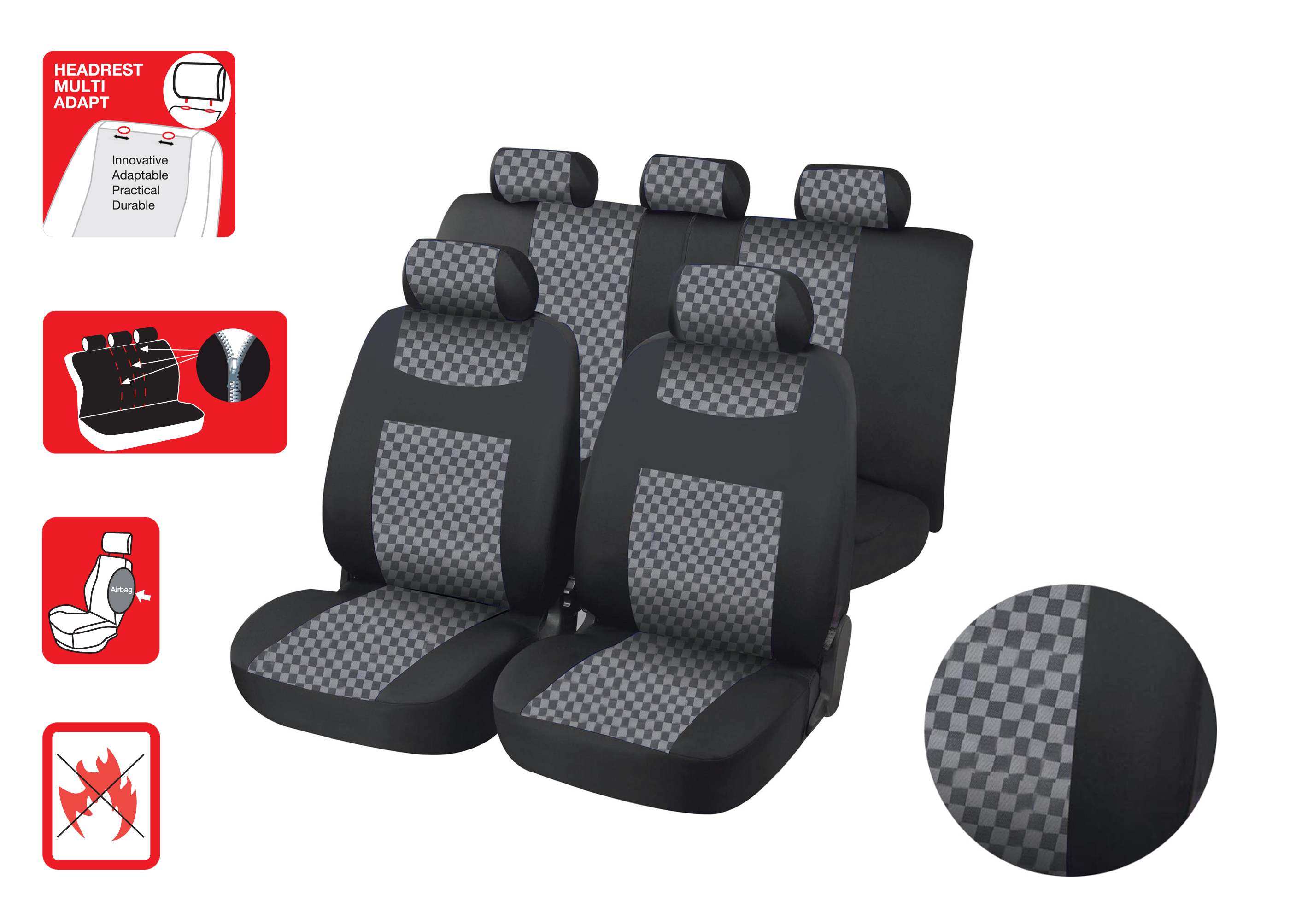 Acessar a peça Coberturas de assento 11 peças avignon estrutura preto-cinza