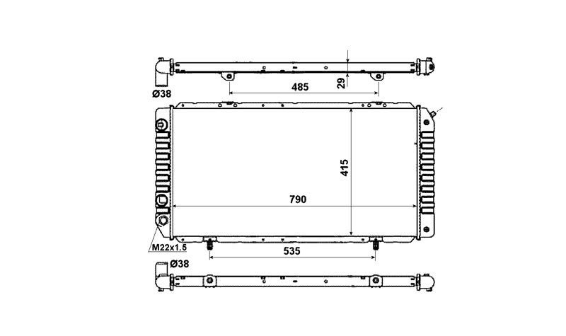 Radiador a gás 2.0l. - 1,9l/2,5l d-td - 2,5ld - 2,2l e 2,8l hdi