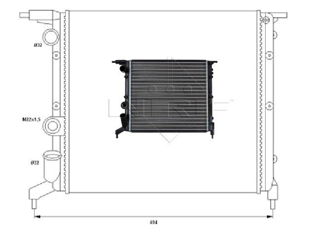 Radiador a gasolina 1.4l sem cim.