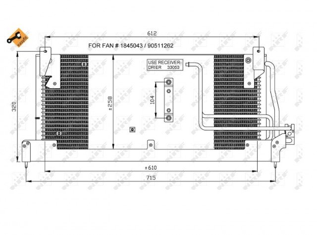 Acessar a peça Condensador de climatização. 12/94-> 650x245x20 Acessar a peça Condensador de climatização. 12/94-> 650x245x20