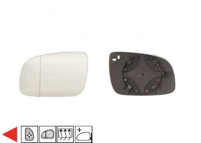 Acessar a peça Vidro + suporte espelho retrovisor esquerdo, asférico, aquecido (modelo grande)