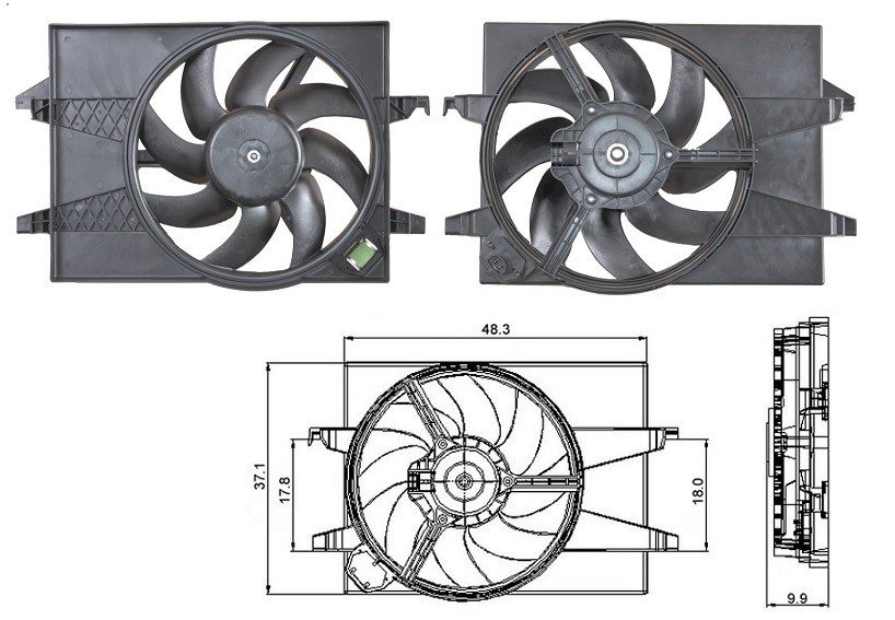 Grupo de ventiladores motorizados com ar condicionado