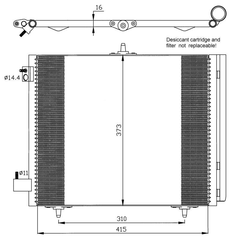 Condensador ar condicionado 1.1l - 1.4l - 1.6l - 1.4l hdi