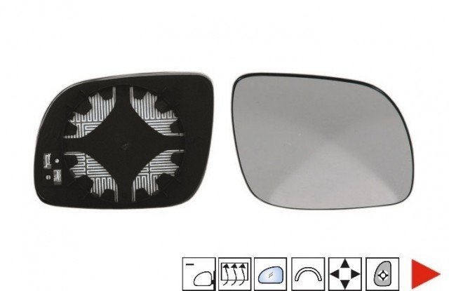 Acessar a peça Vidro azul + suporte do espelho direito aquecido [capa pequena]