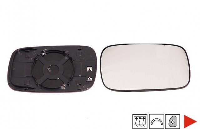 Acessar a peça Vidro + suporte do espelho retrovisor direito aquecido