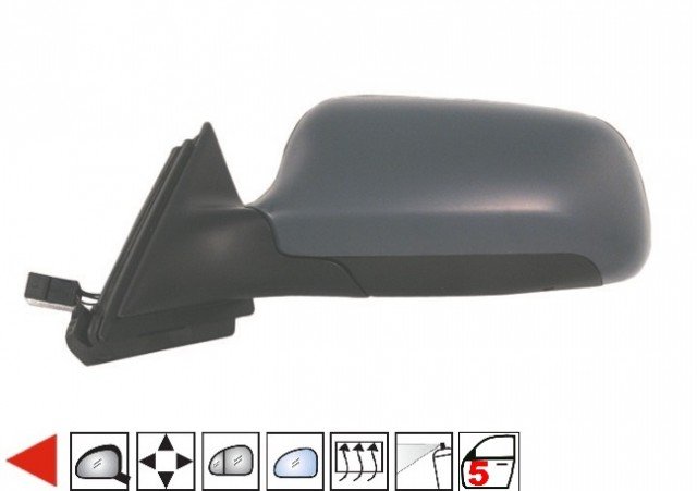 Acessar a peça Espelho esquerdo eletrico, asferico, azul, termico, preparado, 5 portas 2000->