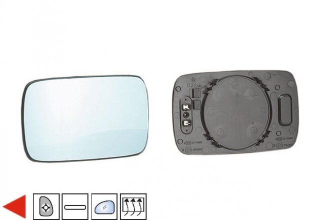 Acessar a peça Vidro azul + suporte do retrovisor esquerdo aquecido