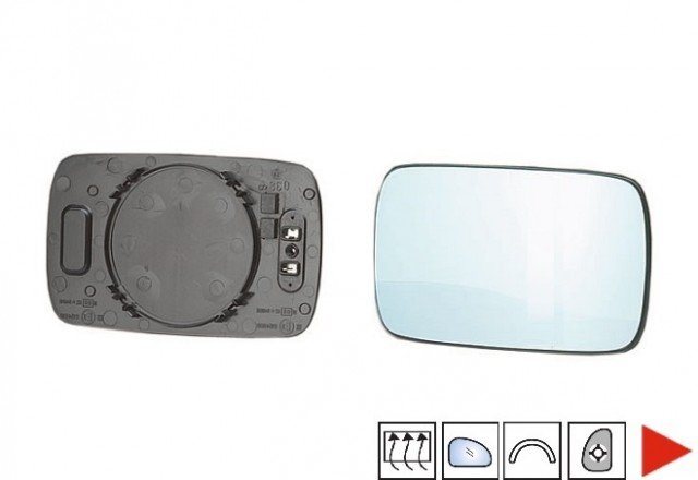 Acessar a peça Vidro azul + suporte espelho direito aquecido