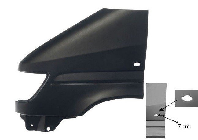 Acessar a peça Guarda lama frente esquerda buraco grande