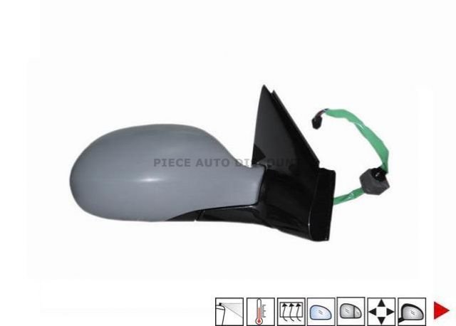 Acessar a peça Espelho retrovisor elétrico direito, asférico, azul, aquecido, preparado, sonda (6 pinos)