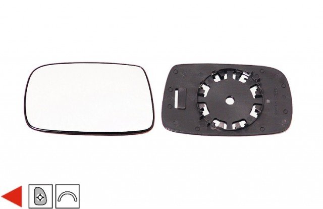 Acessar a peça Vidro com suporte esquerdo convexo