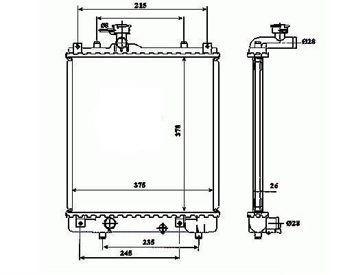 Radiador 1.0l 12v - 1.2l 16v OPEL AGILA Para modelos 1,0L 12v (58CH) - 1,2L 16v (75CH). Com ou sem ar condicionado. Caixa manual. Dimensões da viga: 378x375x26.  pour OPEL AGILA Radiador 1.0l 12v - 1.2l 16v OPEL AGILA Para modelos 1,0L 12v (58CH) - 1,2L 16v (75CH). Com ou sem ar condicionado. Caixa manual. Dimensões da viga: 378x375x26.  pour OPEL AGILA