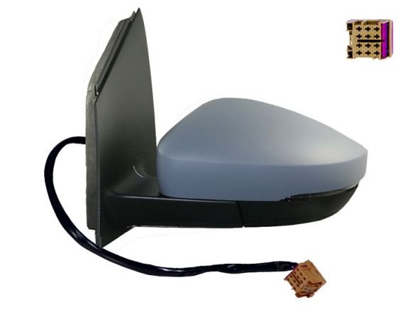 Acessar a peça Espelho esquerdo mecânico, asferico, primario, com pisca-pisca, conector quadrado, 2 pins