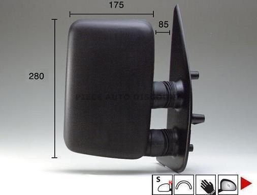 Acessar a peça Espelho direito manual, convexo, braço curto (85x280x175)