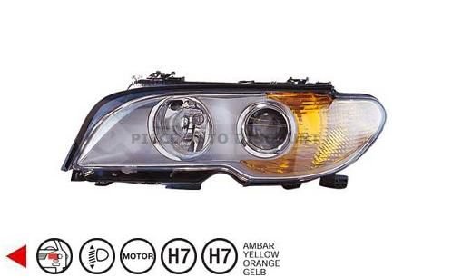 Acessar a peça Farol esquerdo eletrico com motor/con piloto âmbar h7+h7 2 portas