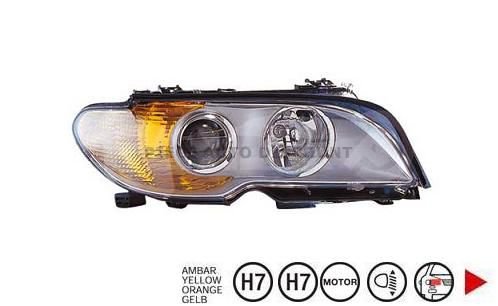 Acessar a peça Farol direito eletrico com motor/con piloto âmbar h7+h7 2 portas