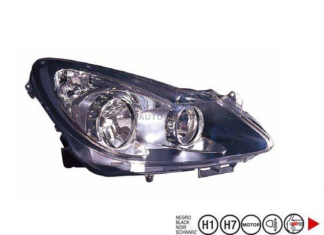 Acessar a peça Farol reto H1+H7 [Preto]