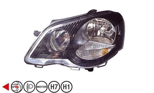 Acessar a peça Farol esquerdo eletrico com motor h1+h7+py21w+w5w base gris