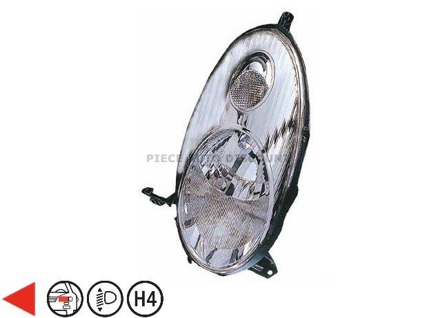 Acessar a peça Farol esquerdo H4 [cromado].