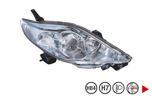 Acessar a peça Farol H7+HB3, direito [Cromado]