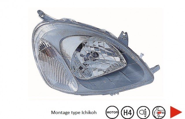 Acessar a peça Farol direito h4 [tipo ichikoh]