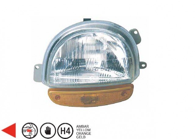 Acessar a peça Farol esquerdo manual âmbar h4