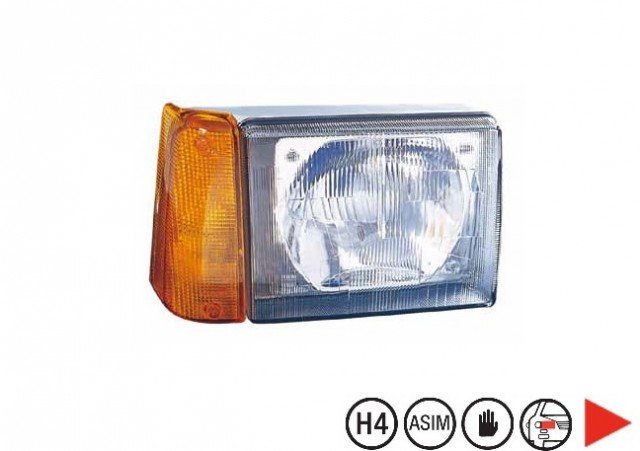 Acessar a peça Farol direito asim - h4 amber Acessar a peça Farol direito asim - h4 amber