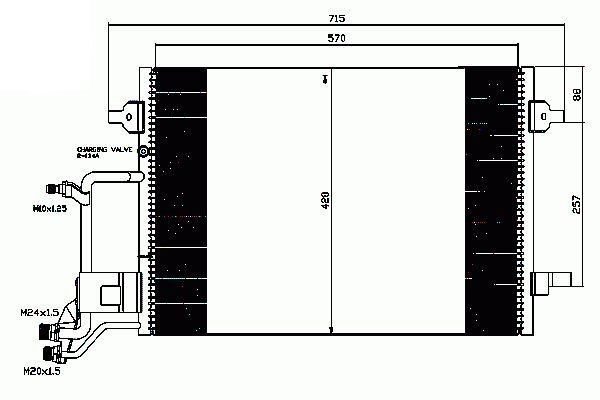 Acessar a peça Condensador de climatização (555x400x16) 10/94->09/97 ccm/cca