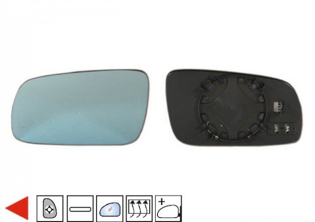 Acessar a peça Vidro com suporte esquerdo plano, azul, termico, grande (170x95) 85ø ->2000