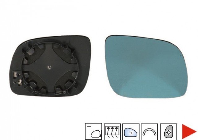 Acessar a peça Vidro com suporte direito convexo, azul, termico, modelo pequeno ->2000