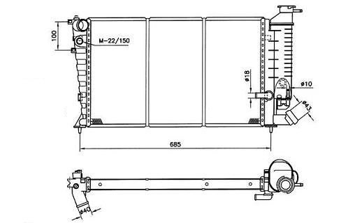 Radiador 1.9l td 93-> CITROEN ZX  pour CITROEN ZX Radiador 1.9l td 93-> CITROEN ZX  pour CITROEN ZX
