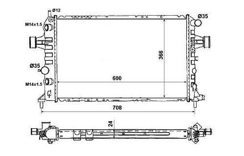 Radiador 1,4l - 1,6l - 1,8l - 2,0l - 2,2l OPEL ASTRA  pour OPEL ASTRA Radiador 1,4l - 1,6l - 1,8l - 2,0l - 2,2l OPEL ASTRA  pour OPEL ASTRA