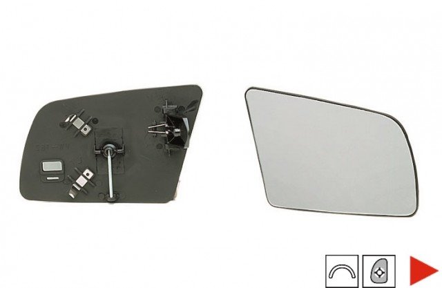 Acessar a peça Vidro + suporte do retrovisor direito