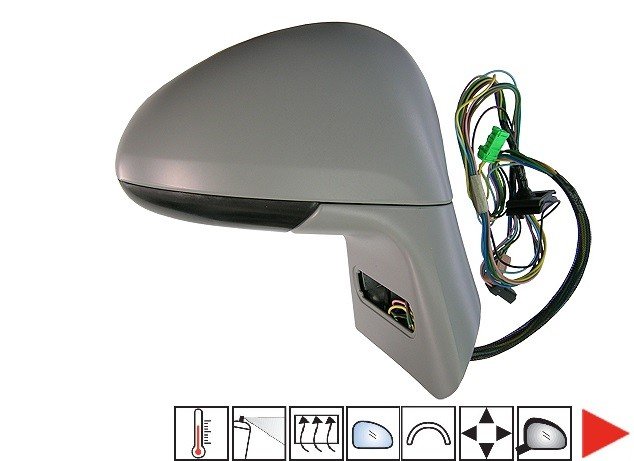 Acessar a peça Espelho direito eletrico, convexo, azul, termico, preparado,sonda temperatura