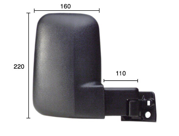 Acessar a peça Espelho direito, completo, manual, convexo, braço corto, 110x220x160