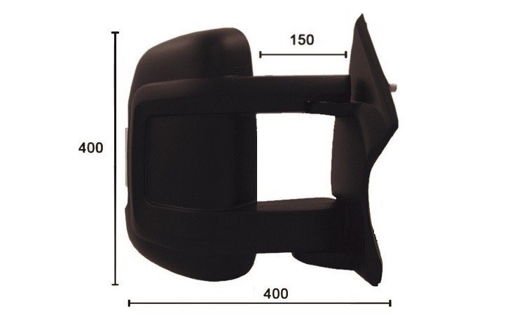 Espelho retrovisor manual direito, convexo, com indicador (16W) (2 pinos) (médio)