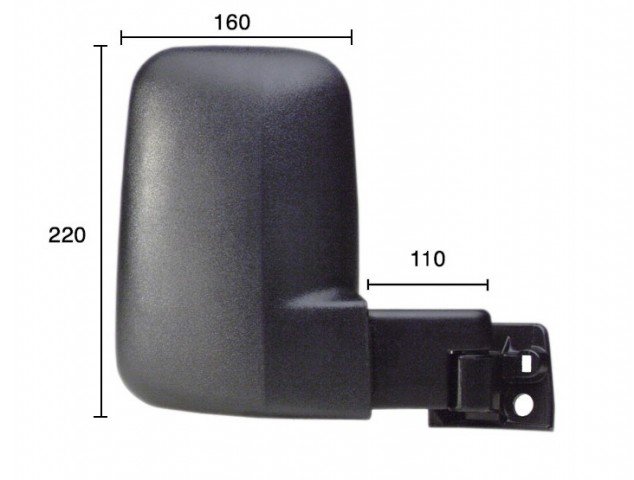 Acessar a peça Espelho direito, completo, manual, convexo, braço corto, 110x220x160