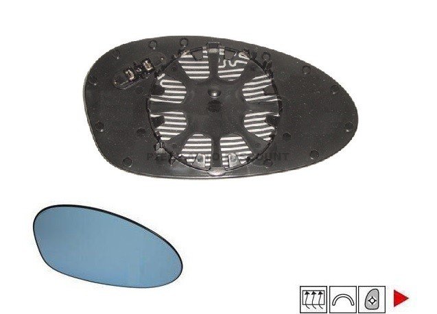 Acessar a peça Vidro com suporte direito convexo, azul, termico