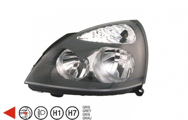 Acessar a peça Farol esquerdo H1+H7 [Cinzento] [Preto