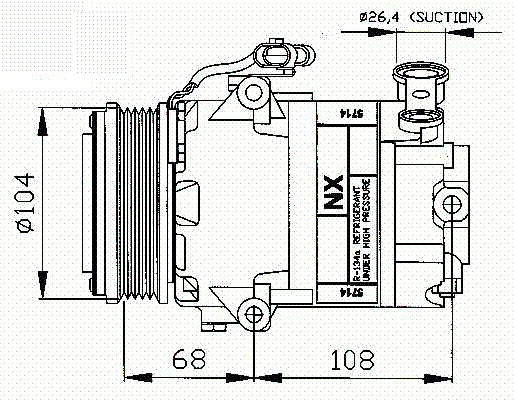 Compressor de ar condicionado 1,6l - 1,6l 16v - 1,8l OPEL MERIVA  pour OPEL MERIVA Compressor de ar condicionado 1,6l - 1,6l 16v - 1,8l OPEL MERIVA  pour OPEL MERIVA