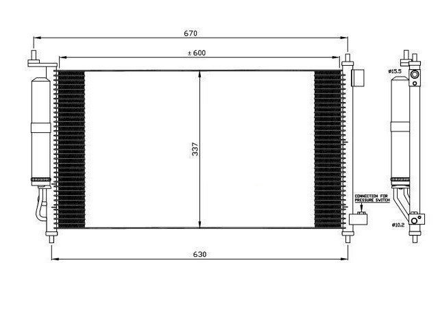 Condensador ar condicionado 1.6l NISSAN JUKE  pour NISSAN JUKE  Condensador ar condicionado 1.6l NISSAN JUKE  pour NISSAN JUKE