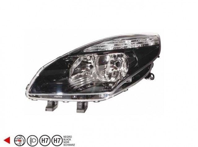 Acessar a peça Farol esquerdo H7+H7 [Preto] [Preto