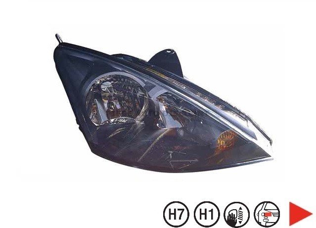 Acessar a peça Farol direito manual/eletrico base preta h1+h7