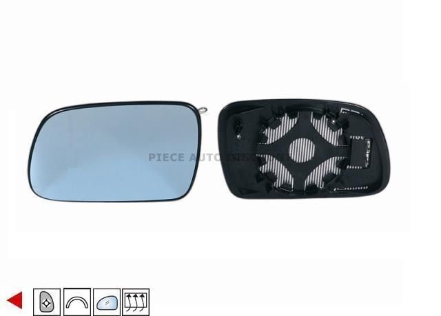 Acessar a peça Vidro + suporte espelho retrovisor esquerdo, convexo, azul, aquecido Acessar a peça Vidro + suporte espelho retrovisor esquerdo, convexo, azul, aquecido
