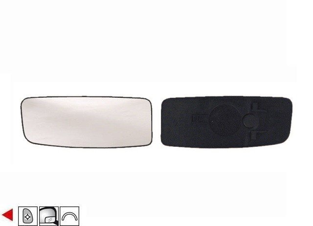Acessar a peça Vidro com suporte esquerdo comângulo morto, convexo, base rectangular ->2009