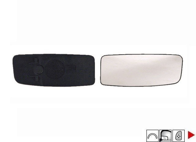 Acessar a peça Vidro com suporte direito comângulo morto, convexo, base rectangular ->2009