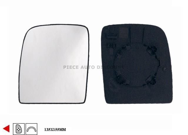 Acessar a peça Vidro com suporte esquerdo convexo, peça superior (135x155)