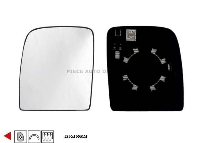 Acessar a peça Vidro com suporte esquerdo convexo, termico, peça superior (135x155)